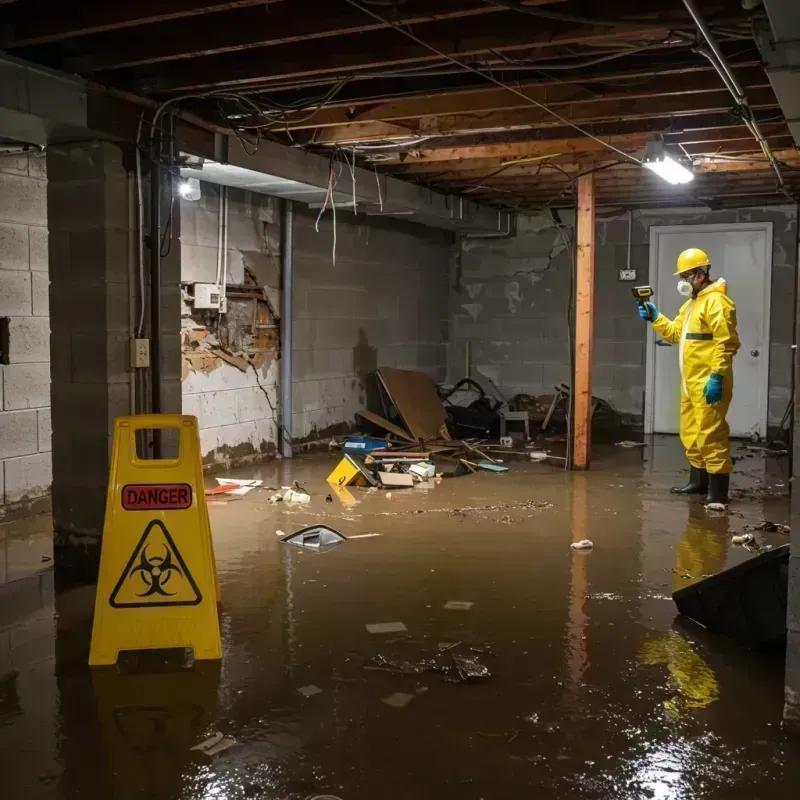 Flooded Basement Electrical Hazard in Calumet City, IL Property